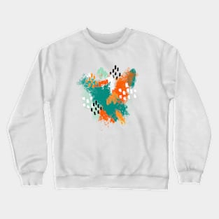 Grunge Brush Strokes in Orange + Teal Crewneck Sweatshirt